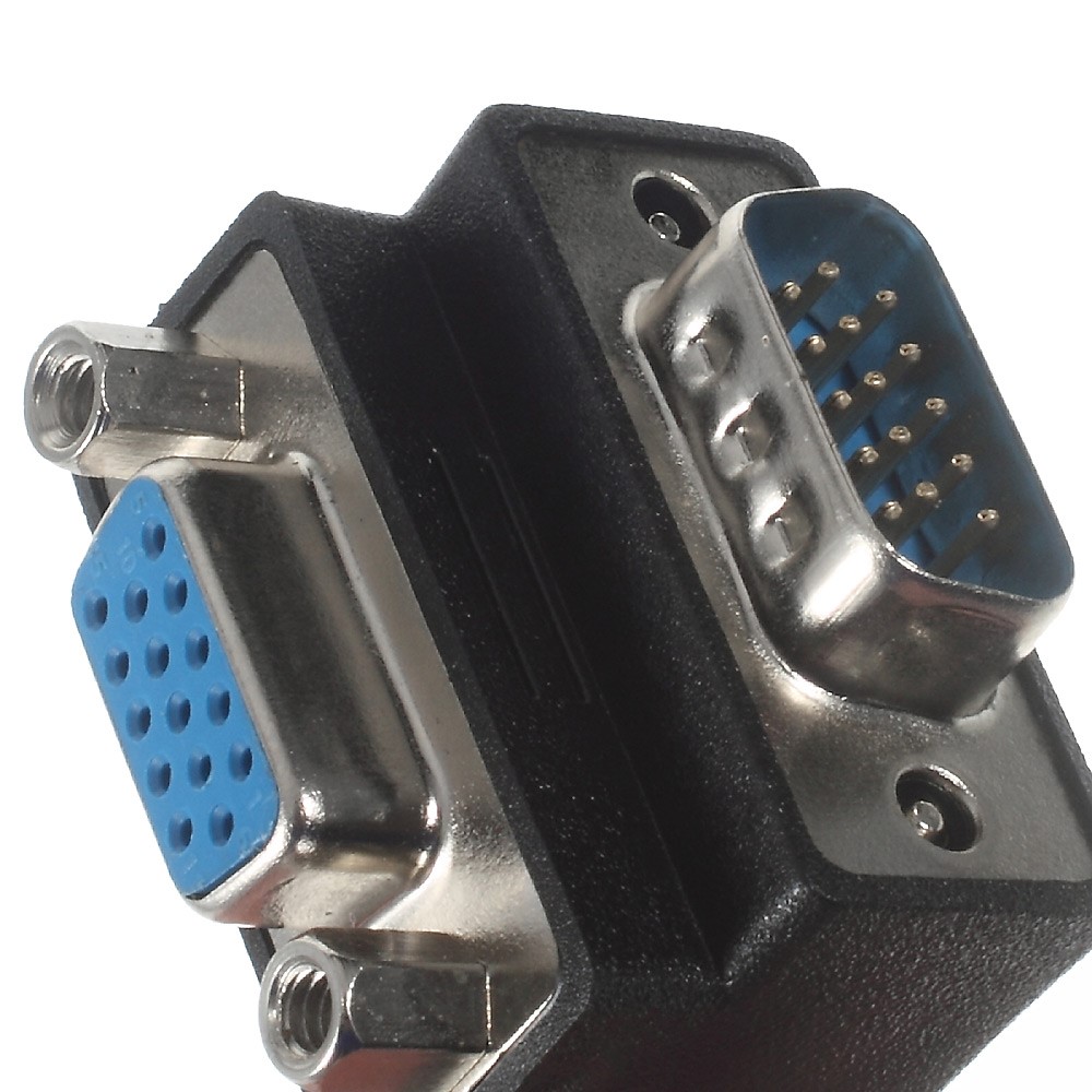 270-Degree Right Angled 15Pin VGA Male to Female Adapter-3