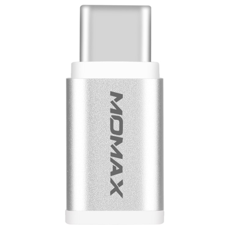 MOMAX 5V 3A Type-C Male to Micro USB Female Adapter for Galaxy S8/Huawei P10 etc. - Silver Color-1