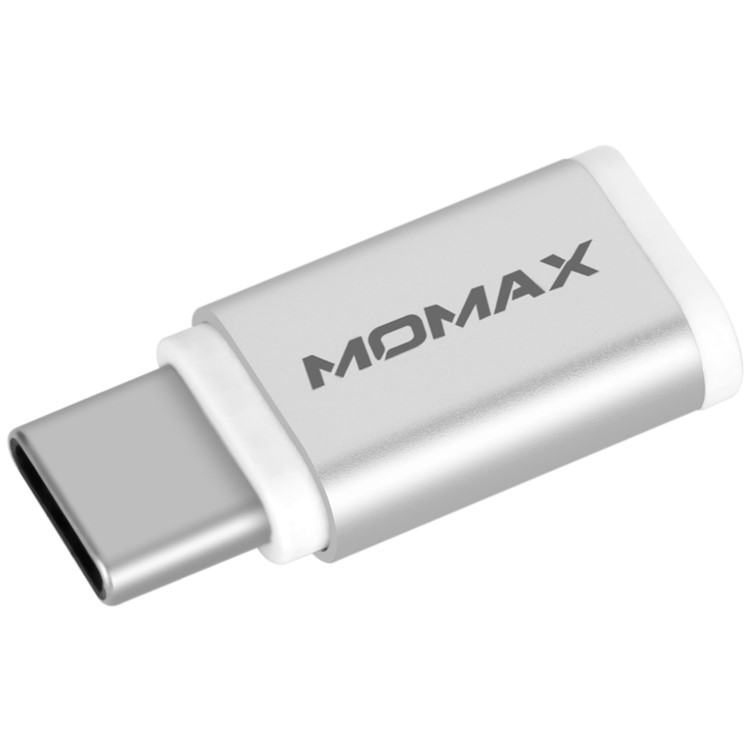 MOMAX 5V 3A Type-C Male to Micro USB Female Adapter for Galaxy S8/Huawei P10 etc. - Silver Color-4