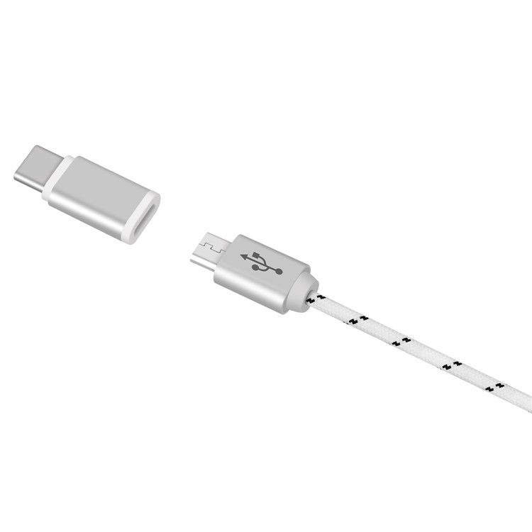 MOMAX 5V 3A Type-C Male to Micro USB Female Adapter for Galaxy S8/Huawei P10 etc. - Silver Color-5