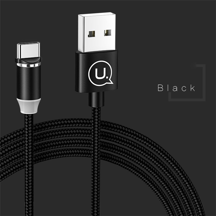 USAMS US-SJ159 U-sure Series Braided Type-C Magnetic Data Sync Charge Cable - Black-1