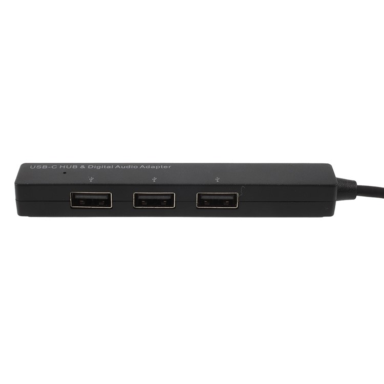 GT-129 Type-C to 3.5mm Audio Port & Three USB Ports USB-C HUB Adapter with OTG Function for Laptop Macbook-3