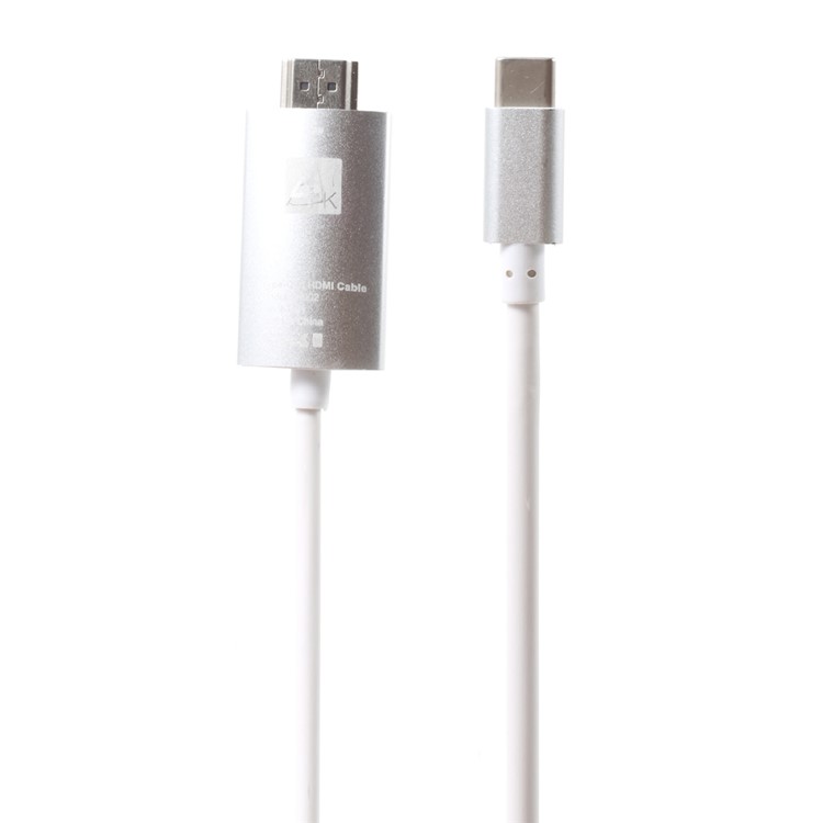 2 Mt USB Typ-c Zu HDMI 4 Karat High Speed Kabel Adapter Für Samsung Xiaomi Huawei Etc. - Weiß-1