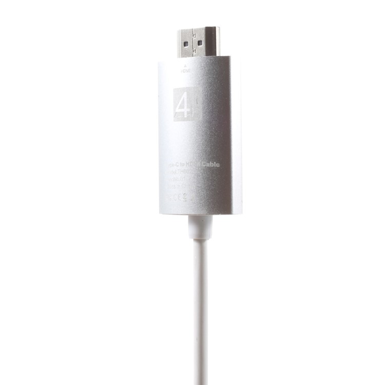 2 Mt USB Typ-c Zu HDMI 4 Karat High Speed Kabel Adapter Für Samsung Xiaomi Huawei Etc. - Weiß-3
