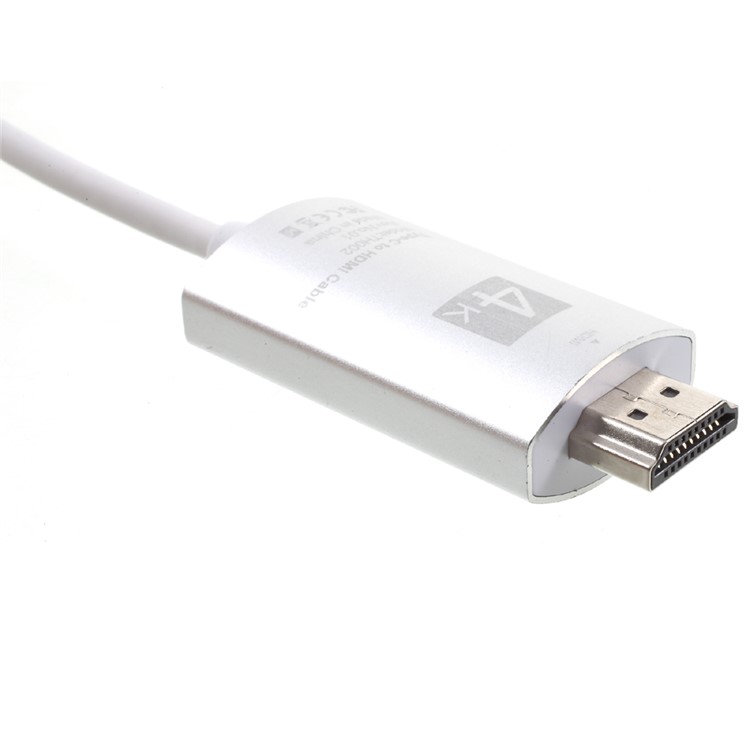 2 Mt USB Typ-c Zu HDMI 4 Karat High Speed Kabel Adapter Für Samsung Xiaomi Huawei Etc. - Weiß-4