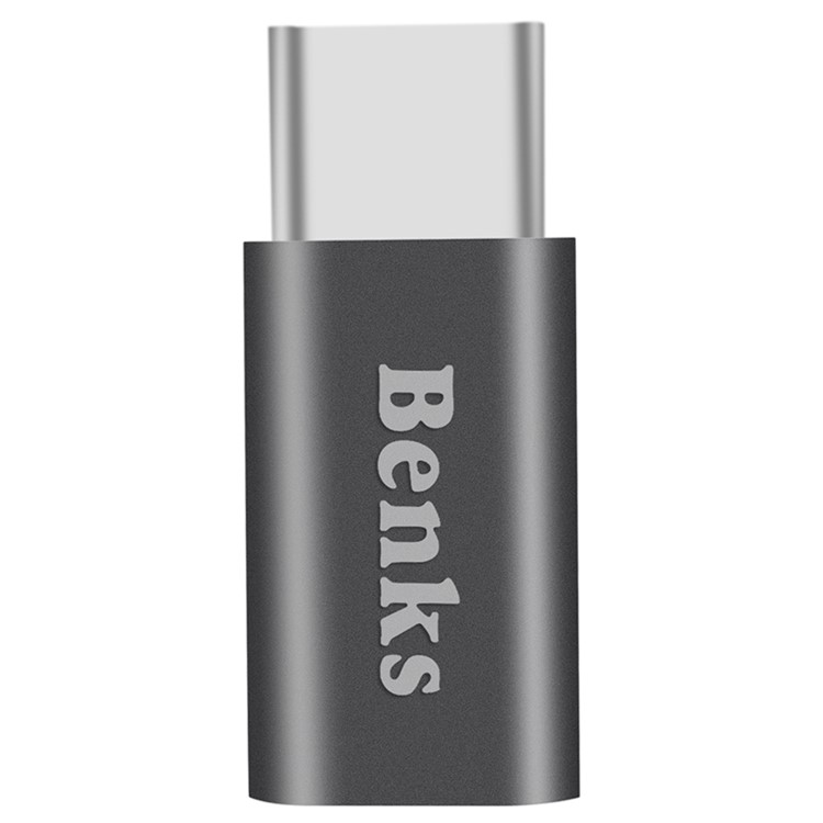BENKS Mini Type-C Male to Micro USB Female Converter Adapter - Grey-1