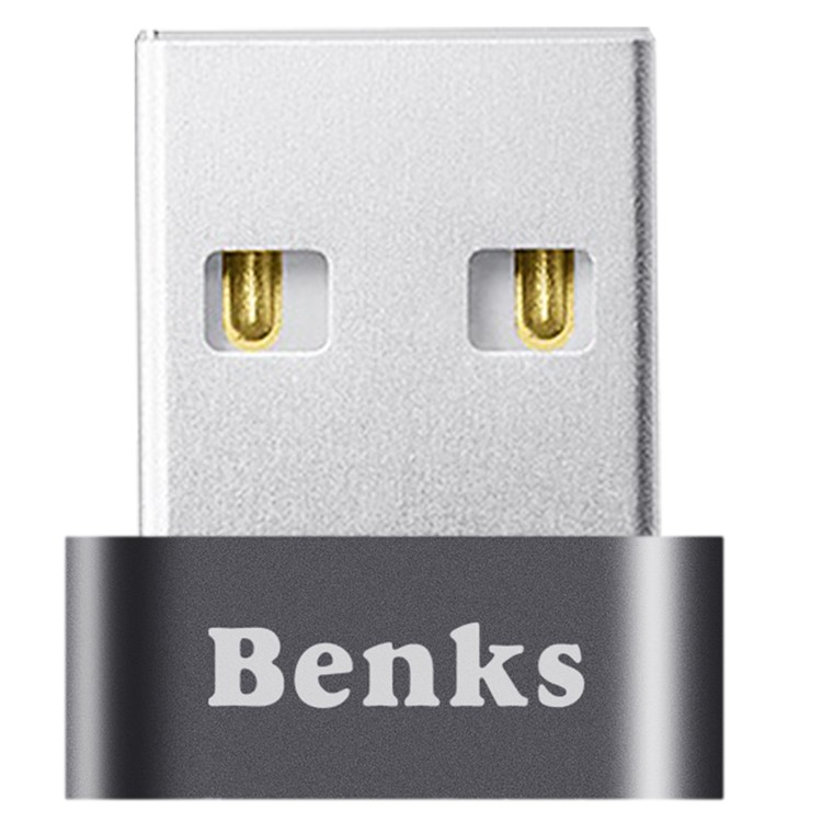 BENKS Mini USB 2.0 Male to Type-C Female Converter Adapter - Grey-2