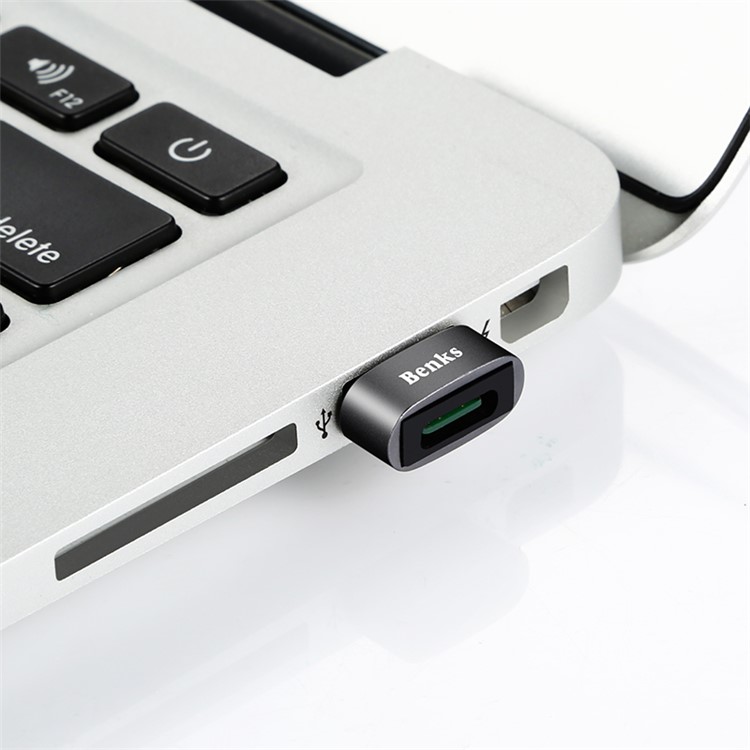 BENKS Mini USB 2.0 Male to Type-C Female Converter Adapter - Grey-3