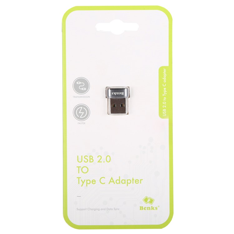 BENKS Mini USB 2.0 Male to Type-C Female Converter Adapter - Grey-5