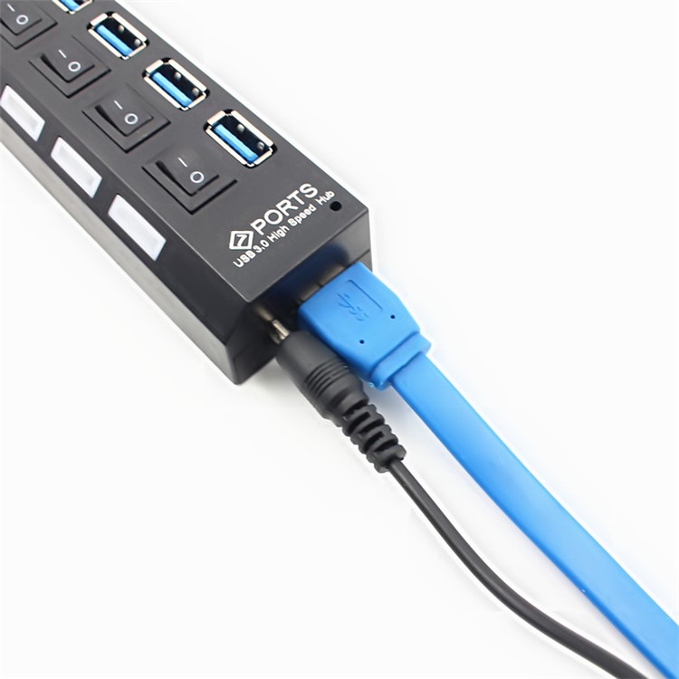 Detachable USB 3.0 Desktop 7-Port HUB with On/Off Switch + AC Adapter - EU Plug-4