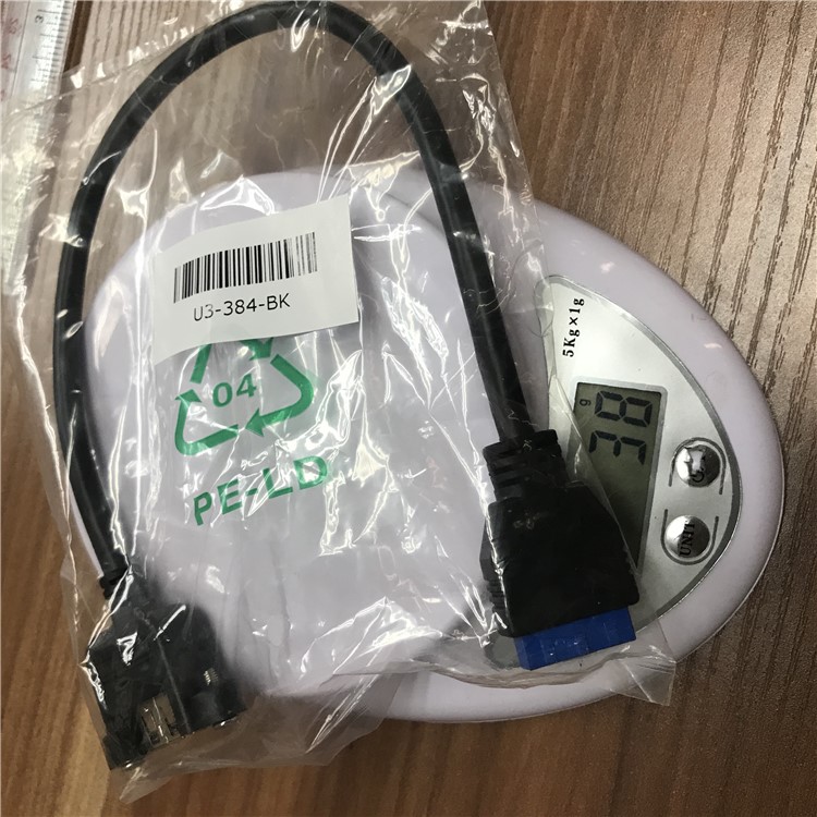 U3-384-BK USB 3.0 Female Port Screw Mount Type to Up Angled Motherboard 20pin Header Cable (25cm)-10