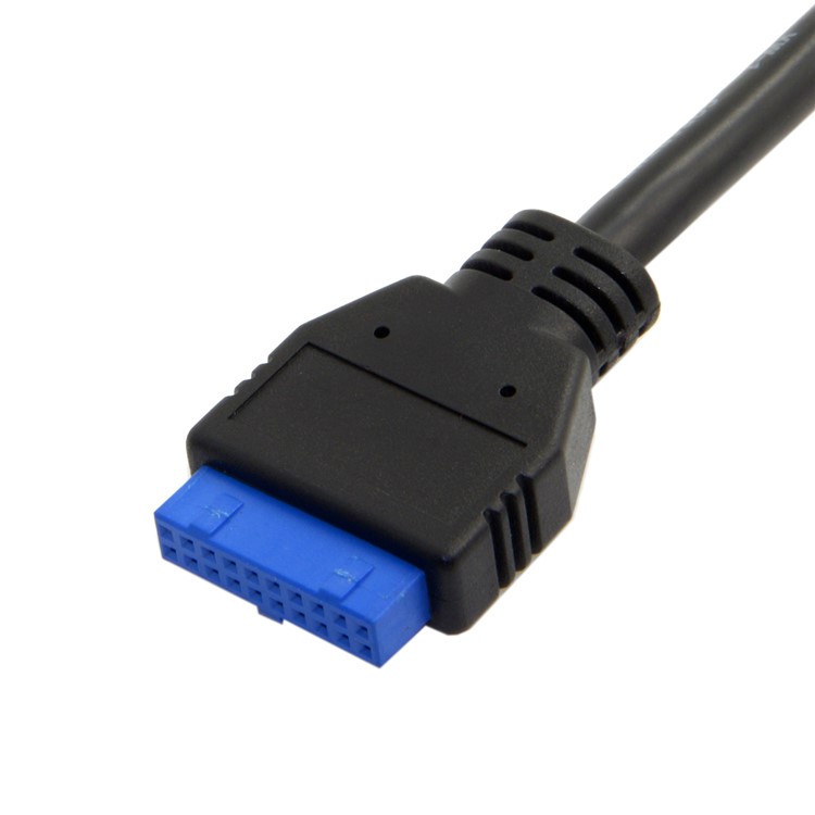 U3-384-BK USB 3.0 Female Port Screw Mount Type to Up Angled Motherboard 20pin Header Cable (25cm)-6