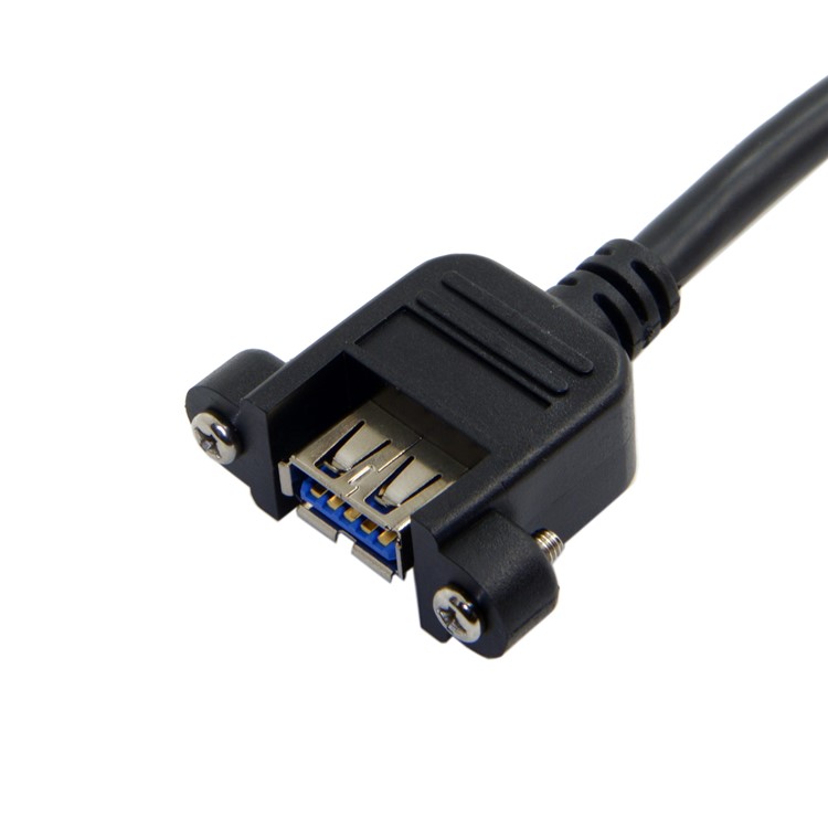 U3-384-BK USB 3.0 Female Port Screw Mount Type to Up Angled Motherboard 20pin Header Cable (25cm)-7