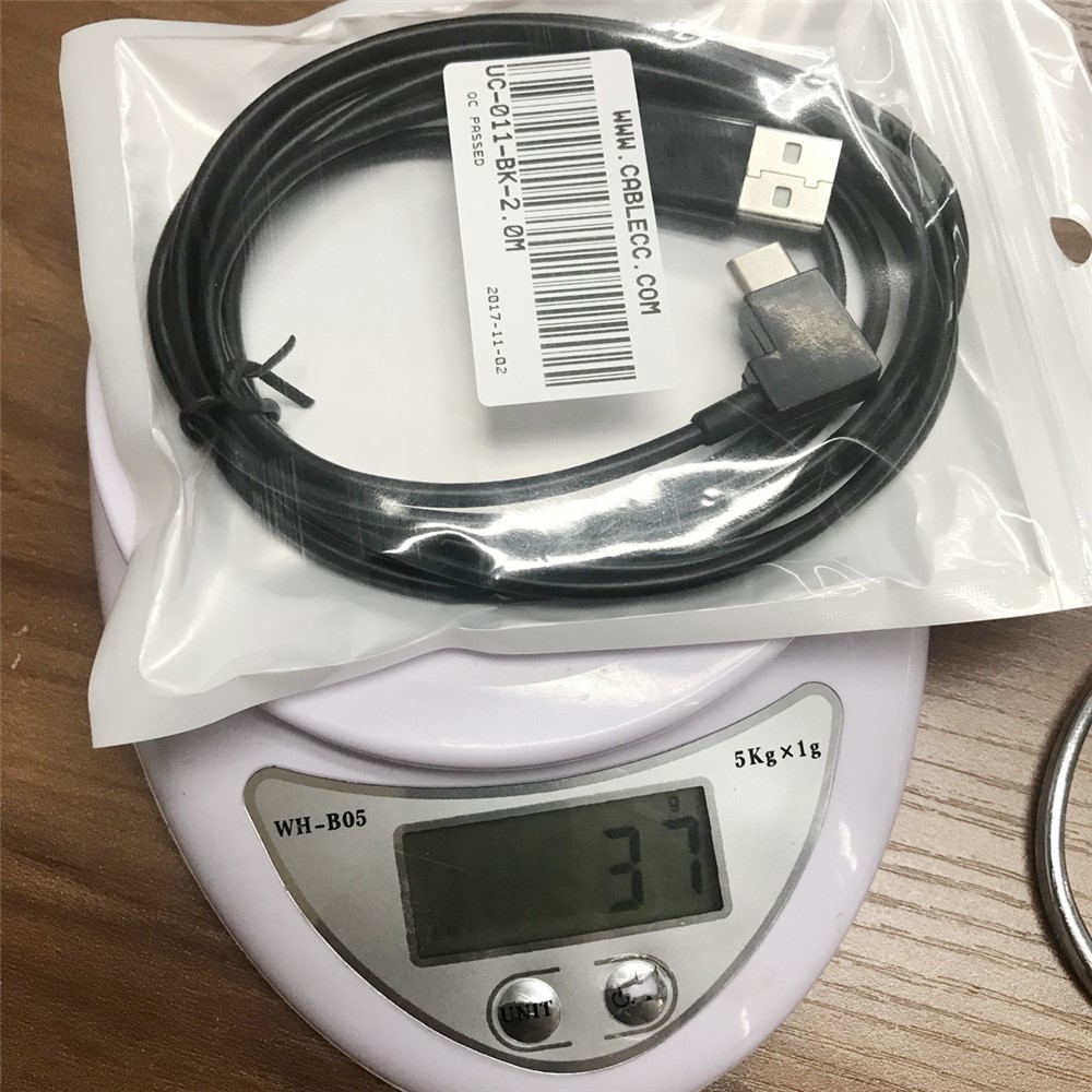 CY 90 Degree Right Angled USB 3.1 Type C Male to USB 2.0 Male Cable for Tablet & Mobile Phone 2m-12