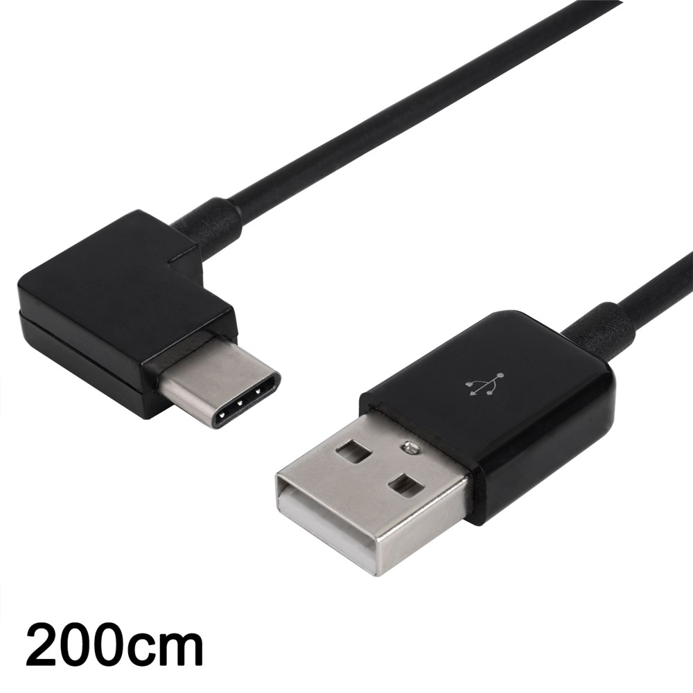 CY 90 Degree Right Angled USB 3.1 Type C Male to USB 2.0 Male Cable for Tablet & Mobile Phone 2m-4