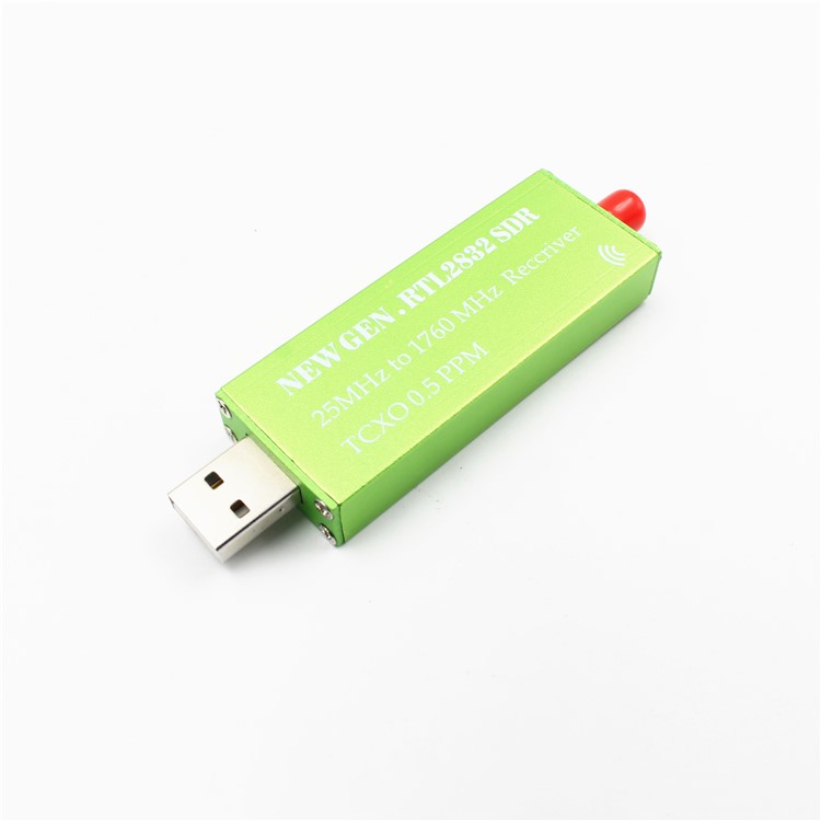 Premium RTL2832U+R820T2 0.5 PPM Metal Case 25MHz to 1760MHz Receiver TCXO Supporting SDR - Green-1