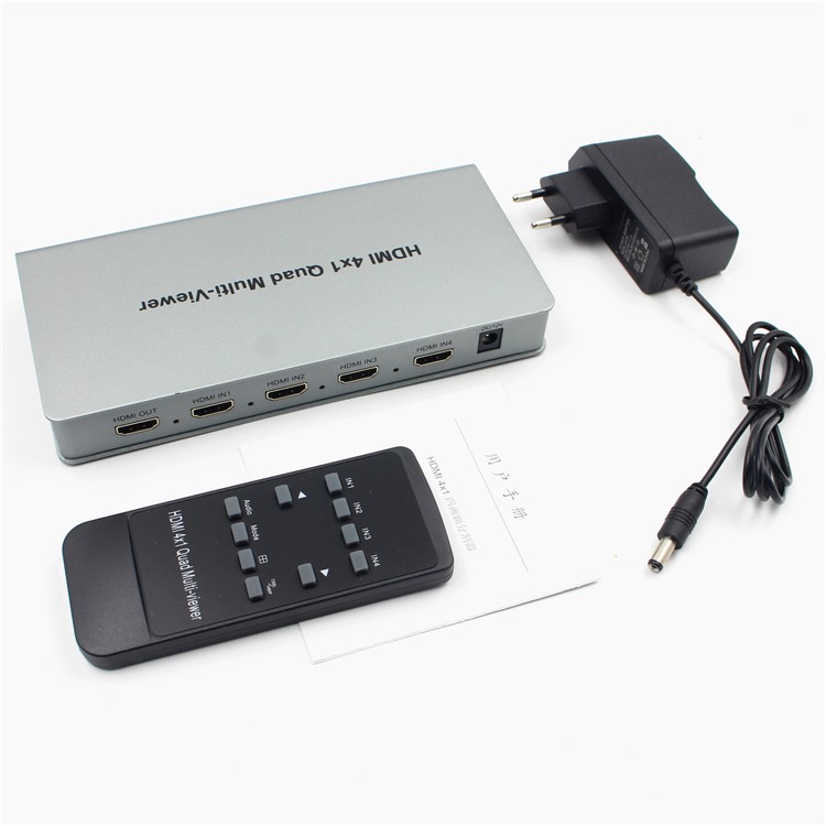 4X1 HDMI Multi-viewer HDMI Quad Screen Real Time Multi-viewer with HDMI Seamless Switcher - EU Plug-1