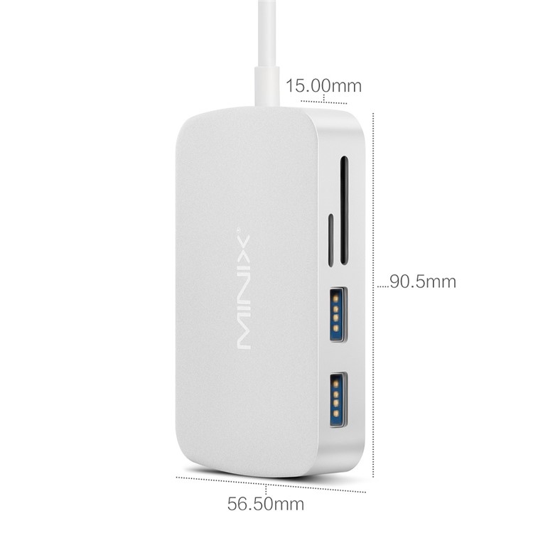 MINIX NEO USB-C Multi-port Adapter Type-C Hub with HDMI/Ethernet Port for MacBook Pro etc. - Silver-4