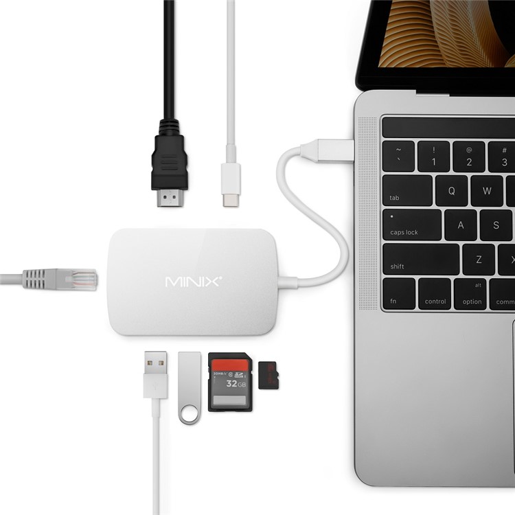 MINIX NEO USB-C Multi-port Adapter Type-C Hub with HDMI/Ethernet Port for MacBook Pro etc. - Silver-5