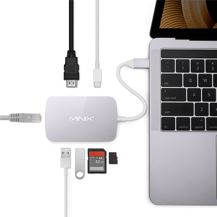 MINIX NEO Multi-functional Type-C Hub with 2*USB3.0 + Type-C + TF/SD Card Slot + HDMI + Ethernet Port - Grey-5