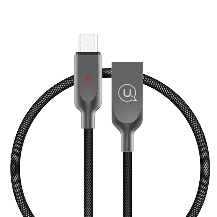 

USAMS US-SJ179 Auto Power Off 1.2M Micro USB Data Sync Charging Cable for Samsung Huawei Sony - Black, Huawei Mate 9 Lite