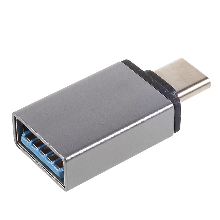 Type-C to USB Data Sync Charge Adapter with OTG Function for Samsung Note 8/New MacBook Etc. - Grey-1