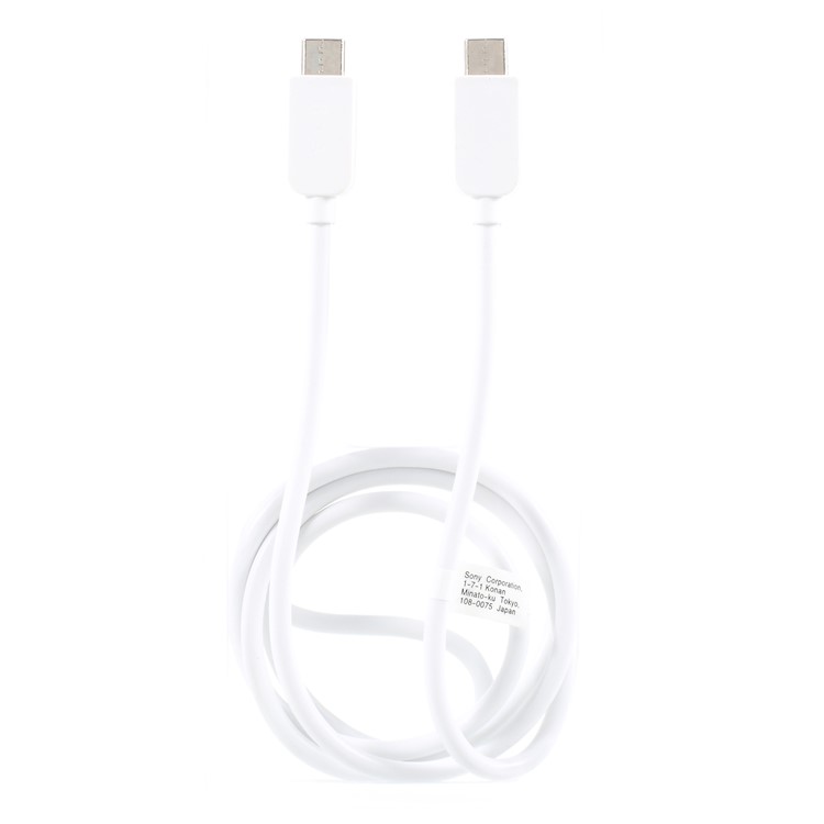 SONY Type-C Male to Type-C Male Data Cable for Sony Xperia XZ, Huawei Mate10, Samsung Note 8 etc. - White-1