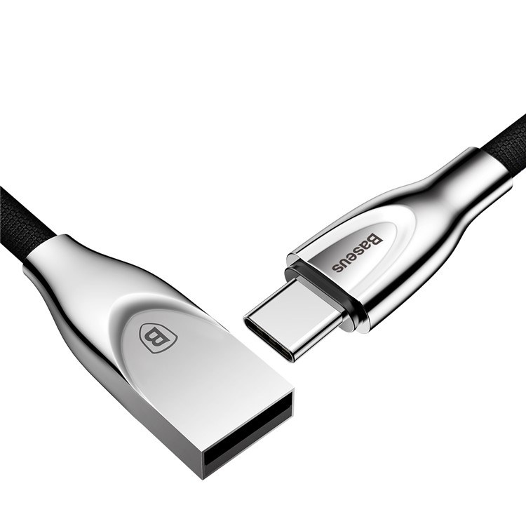 BASEUS 1M Woven Pattern Type-C Data Sync Charging Cable for OnePlus Samsung - Black-4
