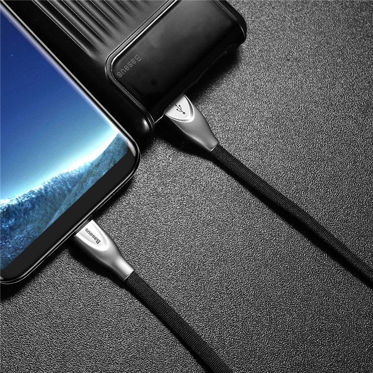 BASEUS 1M Woven Pattern Type-C Data Sync Charging Cable for OnePlus Samsung - Black-7