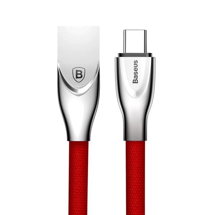 

BASEUS 1M Woven Pattern Type-C Data Transferring Charging Cable for OnePlus Samsung - Red