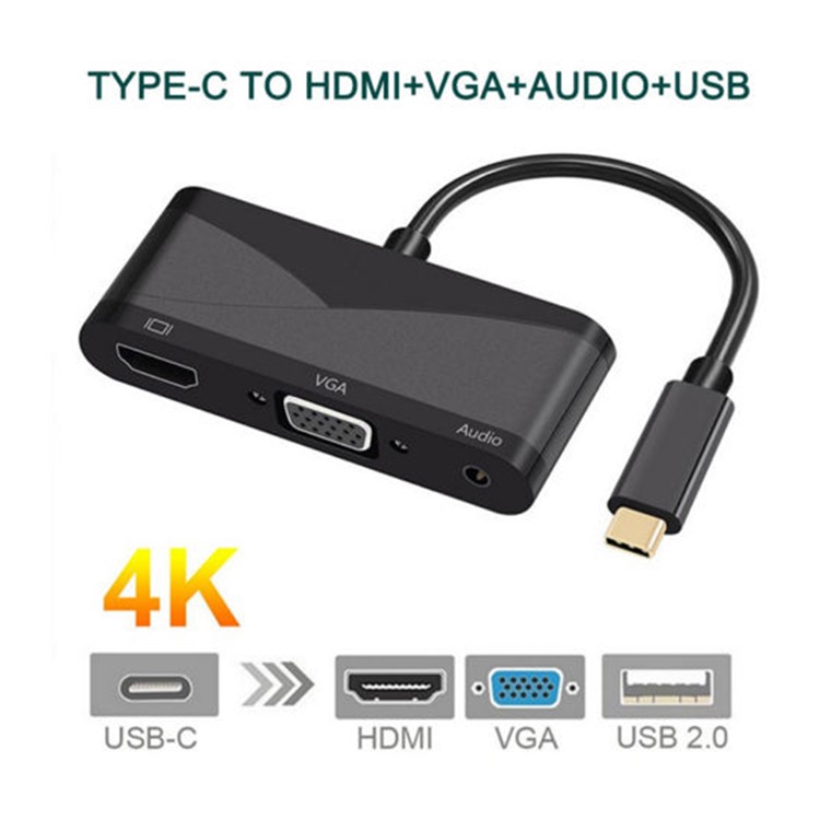 THV401 USB 3.1 Type C to HDMI+VGA+Audio+USB Adapter-6