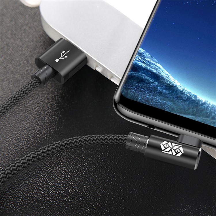 BASEUS MVP Elbow 1.5A USB Type-C Data Sync Charge Cable 2m for Samsung Sony LG etc. - Black-6