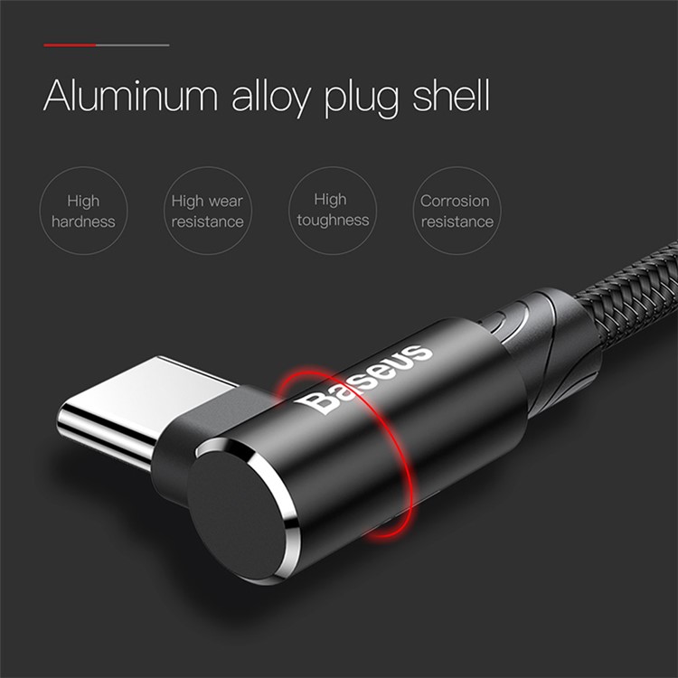 BASEUS MVP Elbow 1.5A USB Type-C Data Sync Charge Cable 2m for Samsung Sony LG etc. - Black-8