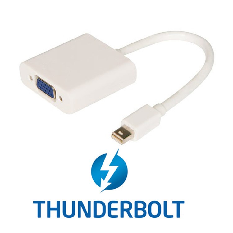 CY TB-003 Thunderbolt Port to VGA Female Adapter Cable for Projector / Monitor - White-1