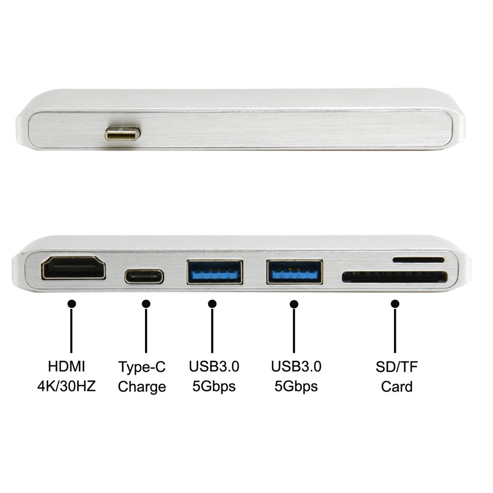 Male USB 3.1 Type-C to Female Type-C + HDMI + Dual USB 3.0 + SD/TF Card Reader-9