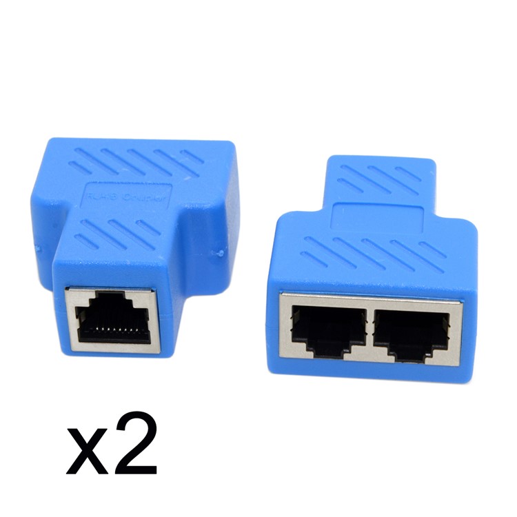 2Pcs/Set Cat6 RJ45 8P8C Plug To Dual RJ45 Splitter Network Ethernet Patch Cord Adapter-3