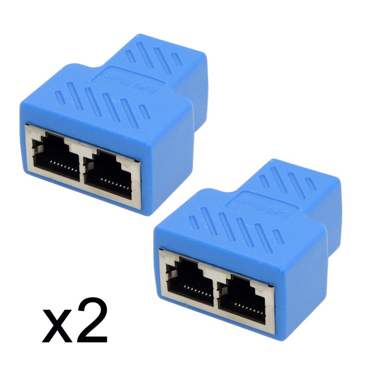 2Pcs/Set Cat6 RJ45 8P8C Plug To Dual RJ45 Splitter Network Ethernet Patch Cord Adapter-5