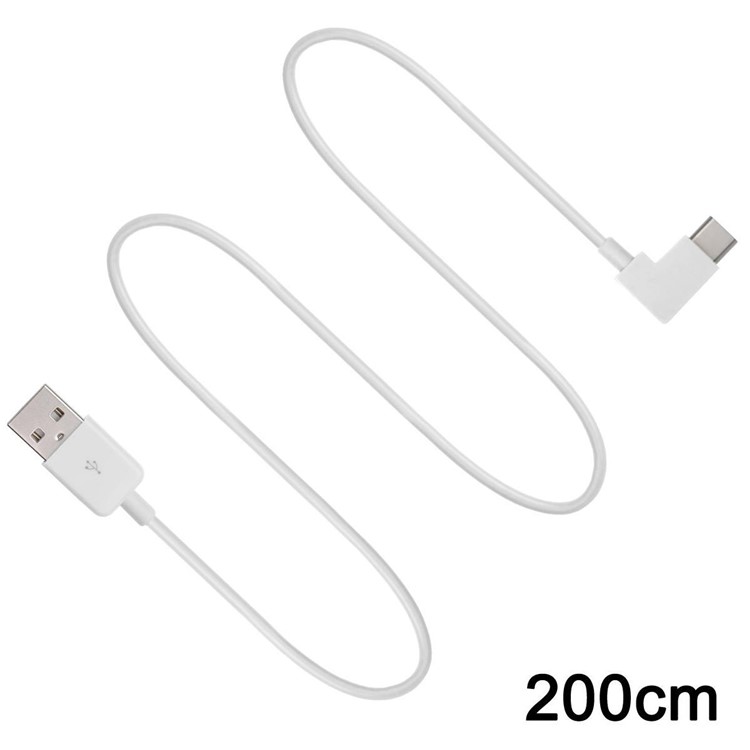 CY UC-011 90 Degree Right Angled 2M USB 3.1 Type C Male to USB 2.0 Male Cable - White-2