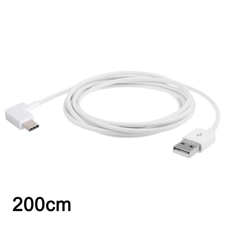 CY UC-011 90 Degree Right Angled 2M USB 3.1 Type C Male to USB 2.0 Male Cable - White-3