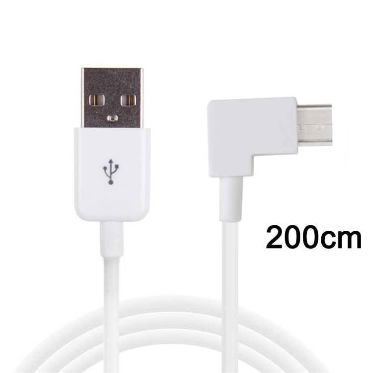 CY UC-011 90 Degree Right Angled 2M USB 3.1 Type C Male to USB 2.0 Male Cable - White-5