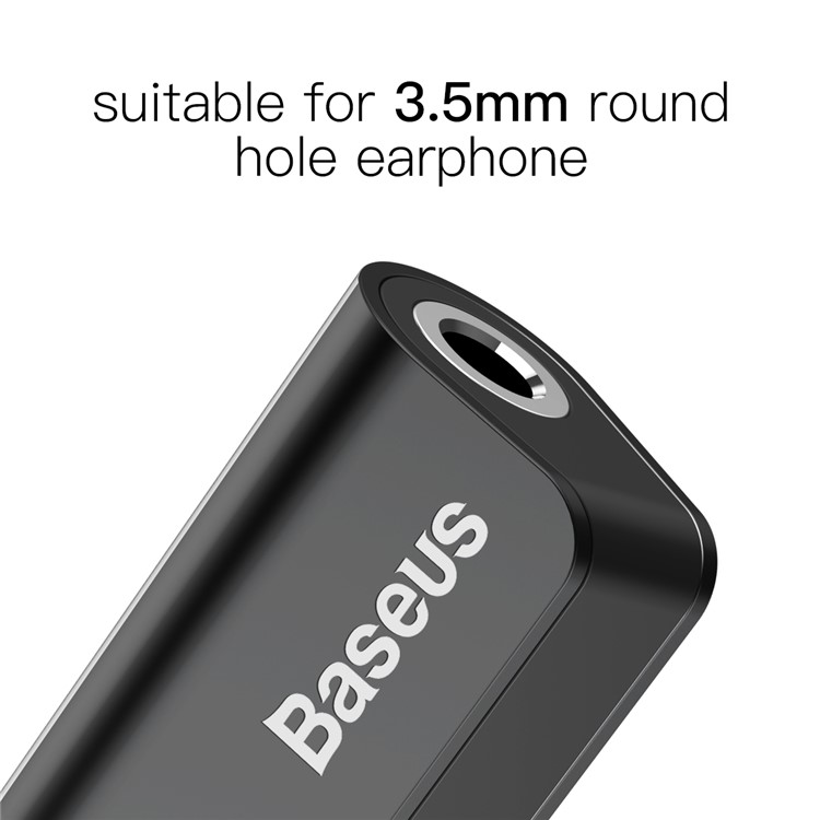 BASEUS Typ C-Stecker Auf C-Buchse + 3,5-mm-Buchsenadapter L40 12cm (Unterstützung Beim Laden, Musik Hören, Telefonanrufe) - Schwarz-5