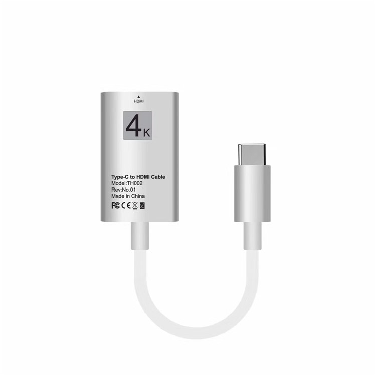 15CM USB Type-C to HDMI Converter Cable Support 4K for Samsung Galaxy S8/S8+/Note 8 LG G5 etc. - Silver-1