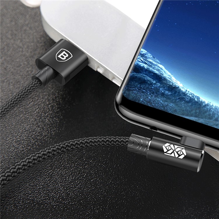 BASEUS MVP Elbow 1.5A 2m Micro USB Data Sync Charge Cable for Samsung Sony LG etc. - Black-9