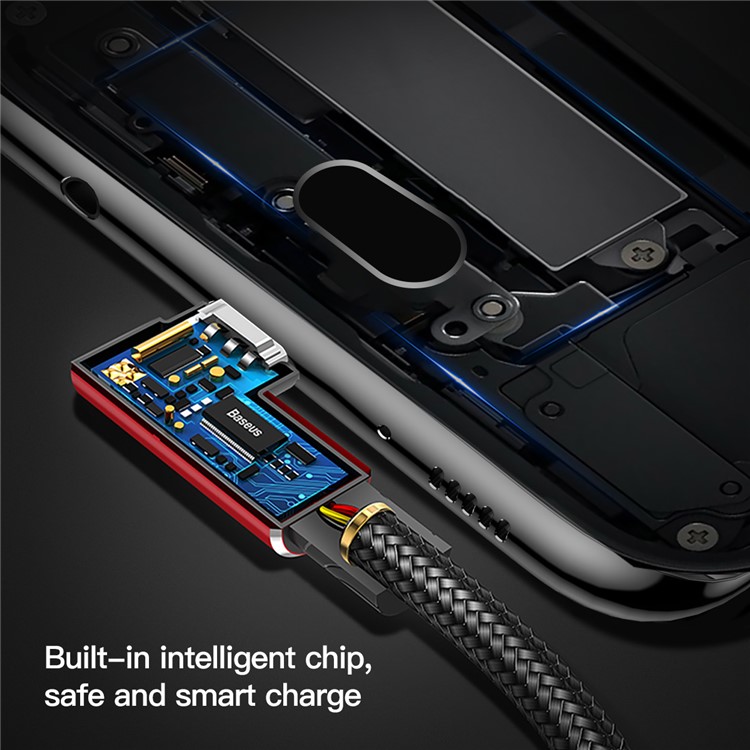 BASEUS MVP Elbow 2A Micro USB Data Sync Charge Cable 1m for Samsung Huawei Xiaomi etc. - Black-5