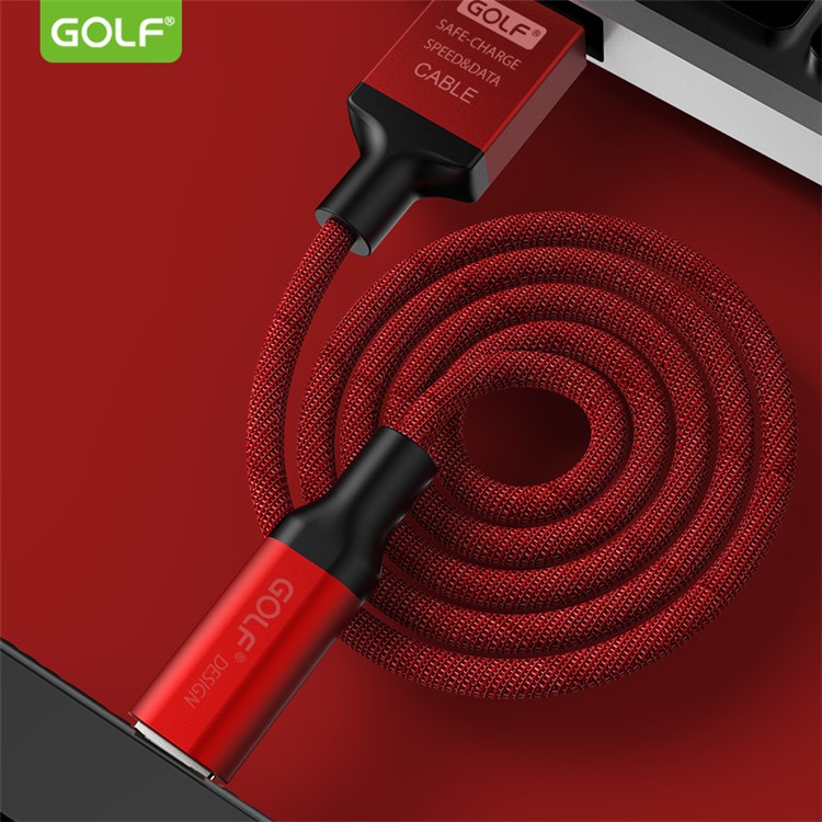 GOLF GC-52 Cloth Coated Micro USB Data Sync Charger Cable for Samsung Huawei HTC - Red-4
