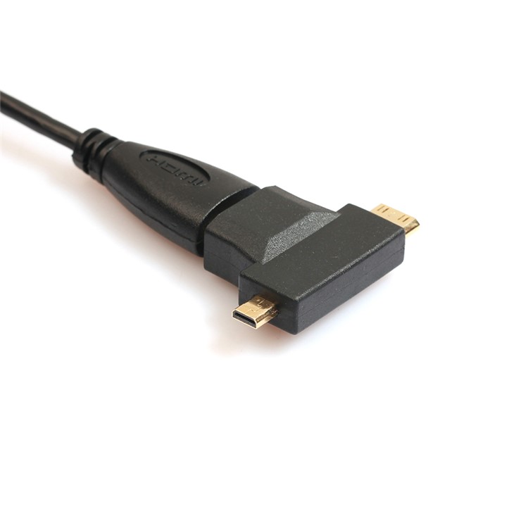 Super Slim 1.5M HDMI Cable with HDMI Female to Mini & Micro HDMI Male Adapter-2