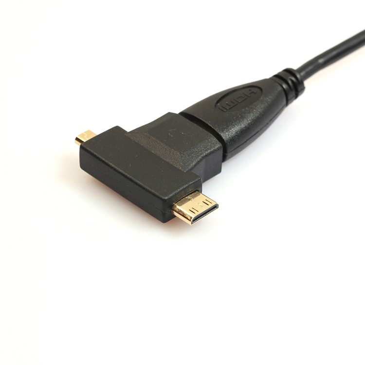 Super Slim 1.5M HDMI Cable with HDMI Female to Mini & Micro HDMI Male Adapter-3