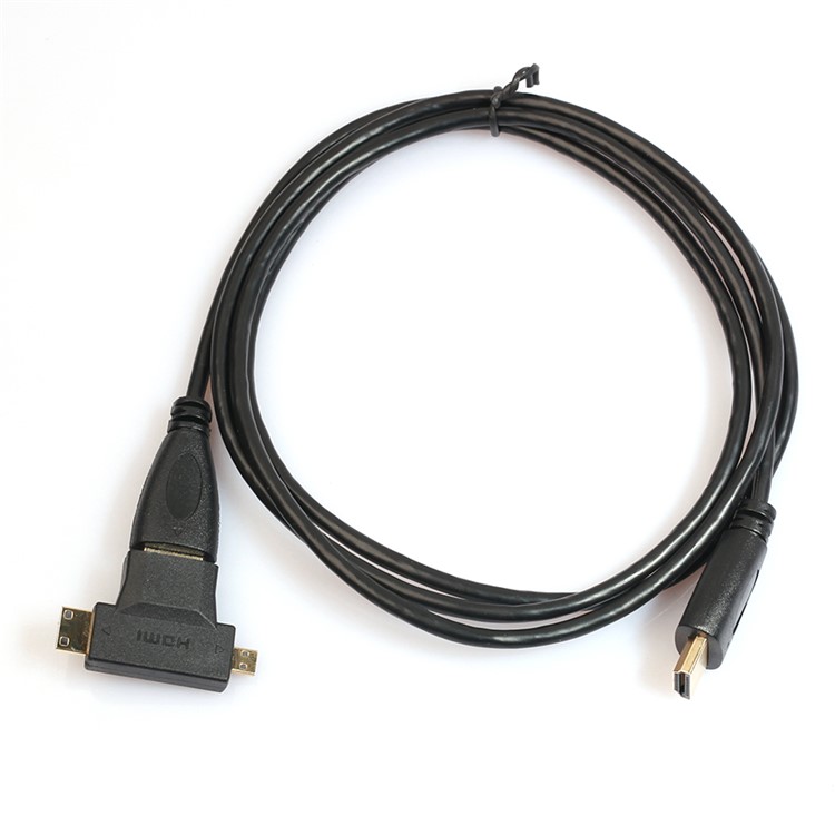 Super Slim 1.5M HDMI Cable with HDMI Female to Mini & Micro HDMI Male Adapter-4
