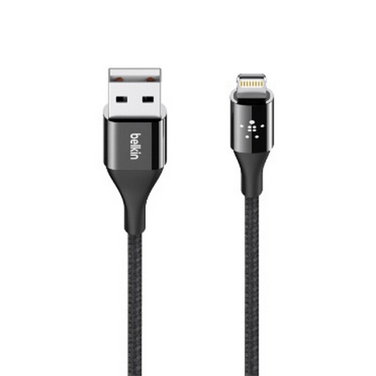 BELKIN Original MIXIT Duratek Kevlar MFI Braided Lightning 8pin USB Cable for iPhone X/8/8 Plus etc. (F8J207bt04) - Black-3