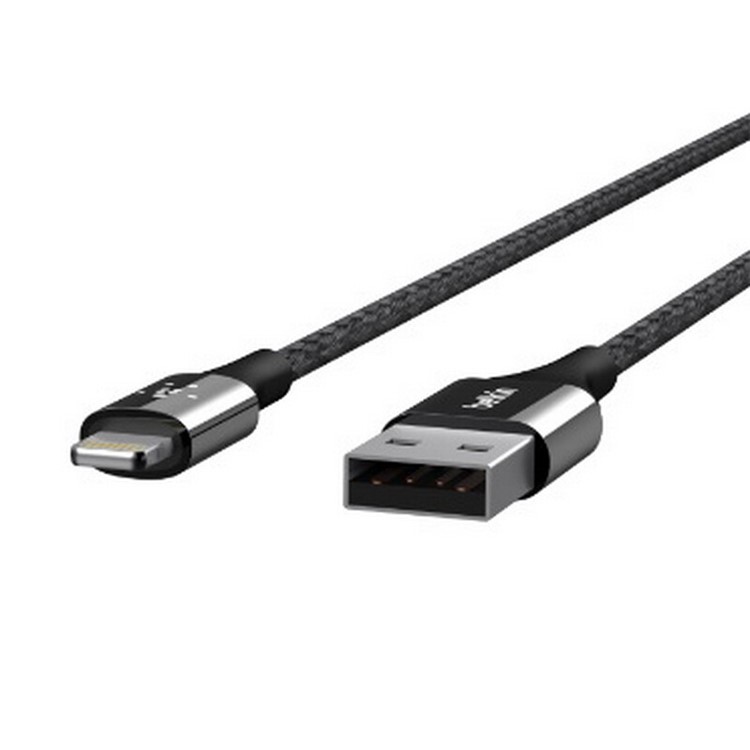 BELKIN Original MIXIT Duratek Kevlar MFI Braided Lightning 8pin USB Cable for iPhone X/8/8 Plus etc. (F8J207bt04) - Black-4